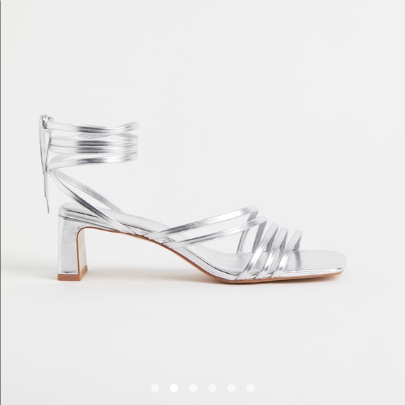 H&M Shoes - H&M silver lace up sandals heels size 6